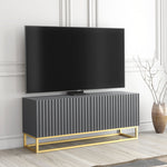 Ripple Tv Unit 100cm - Fluted Design | Dark Grey