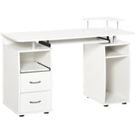 Office Desk With Keyboard Tray, Drawer | White
