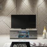 Aura Tv Unit 120cm With Led Lights | Large-Medium | Dark Grey