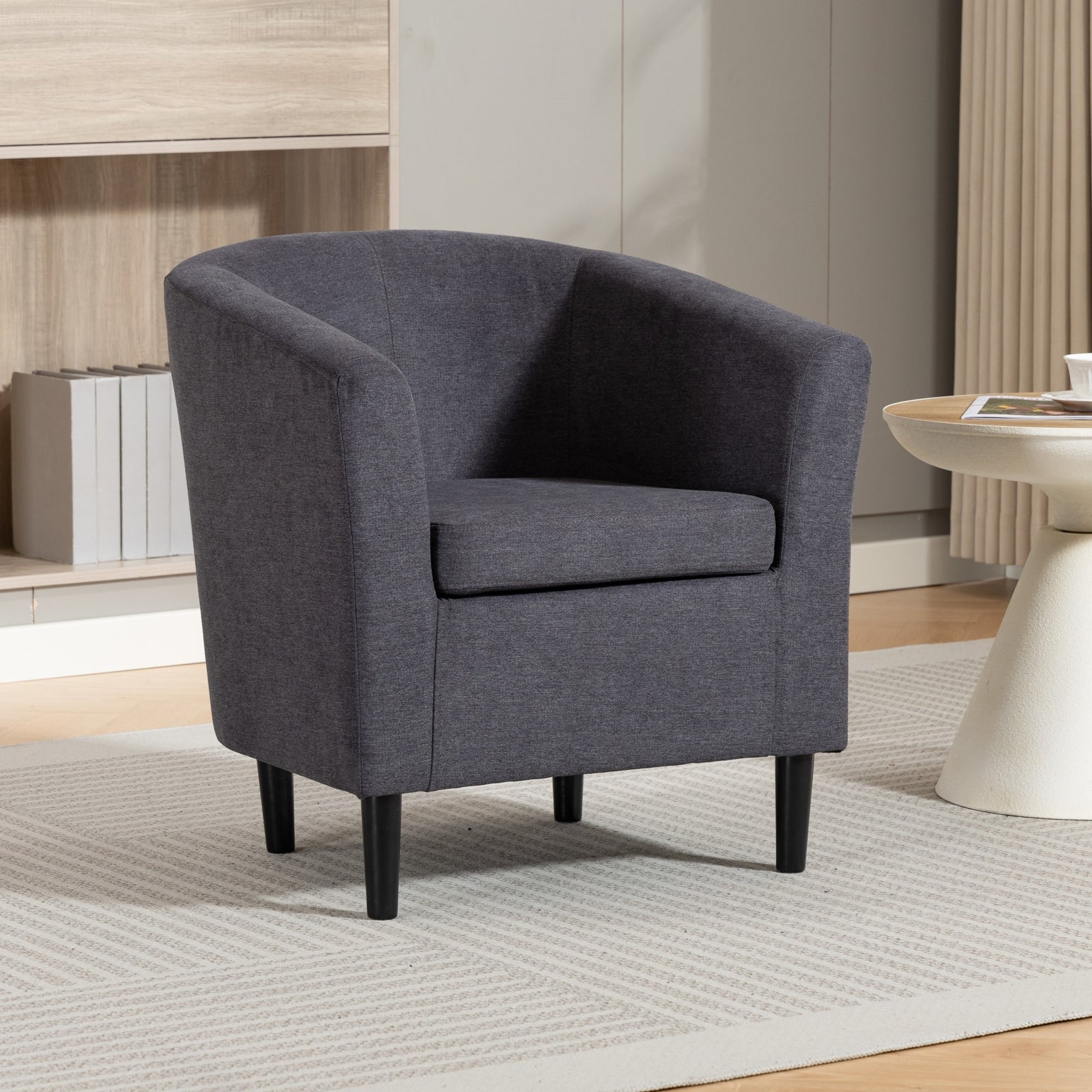 Beulah Fabric Accent Chair | Charcoal Grey