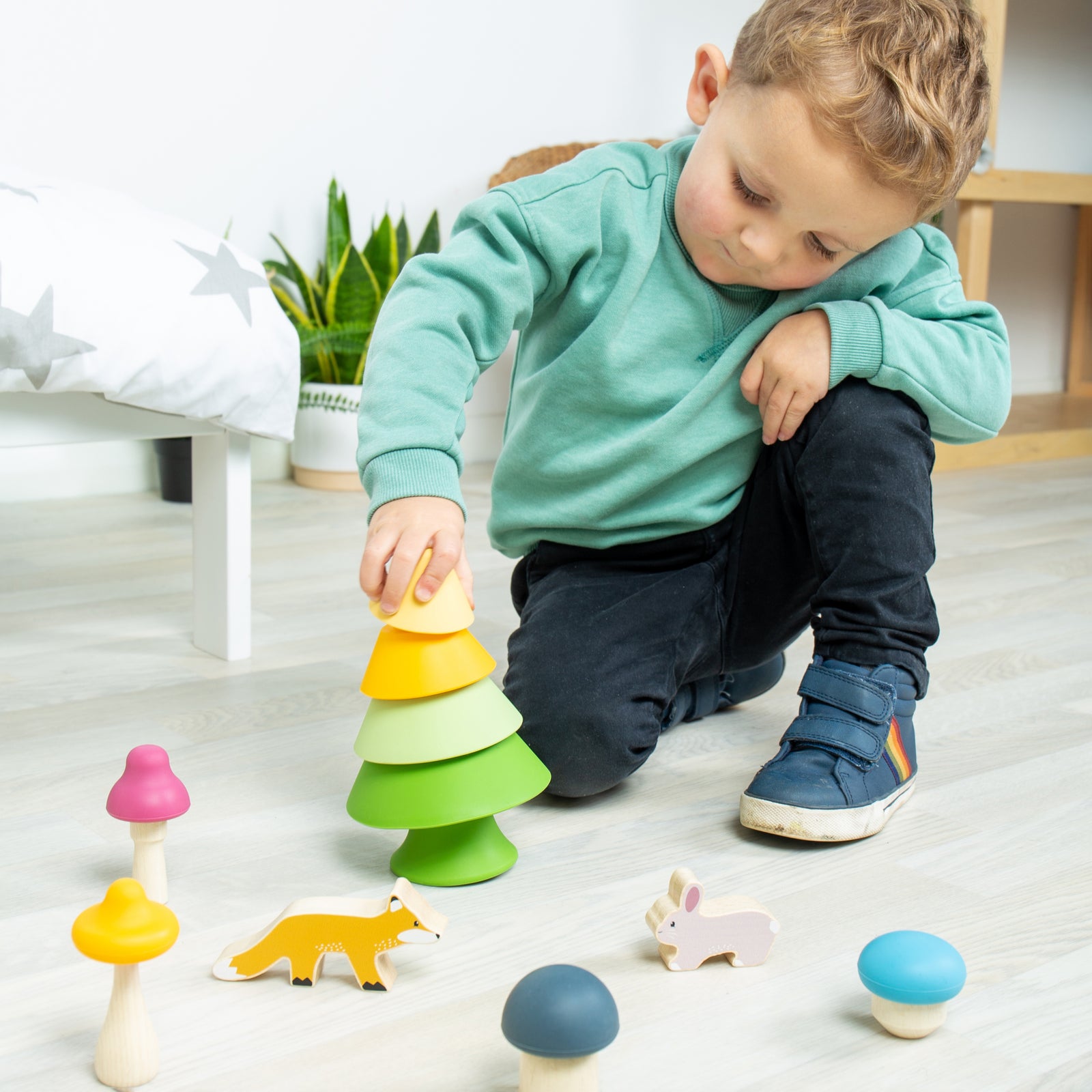 Wood & Silicone Forest Friends Playset - 6 Pieces