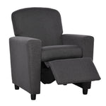 Kids Sofa With Footrest Linen Recliner Armchair Playroom Bedroom Grey