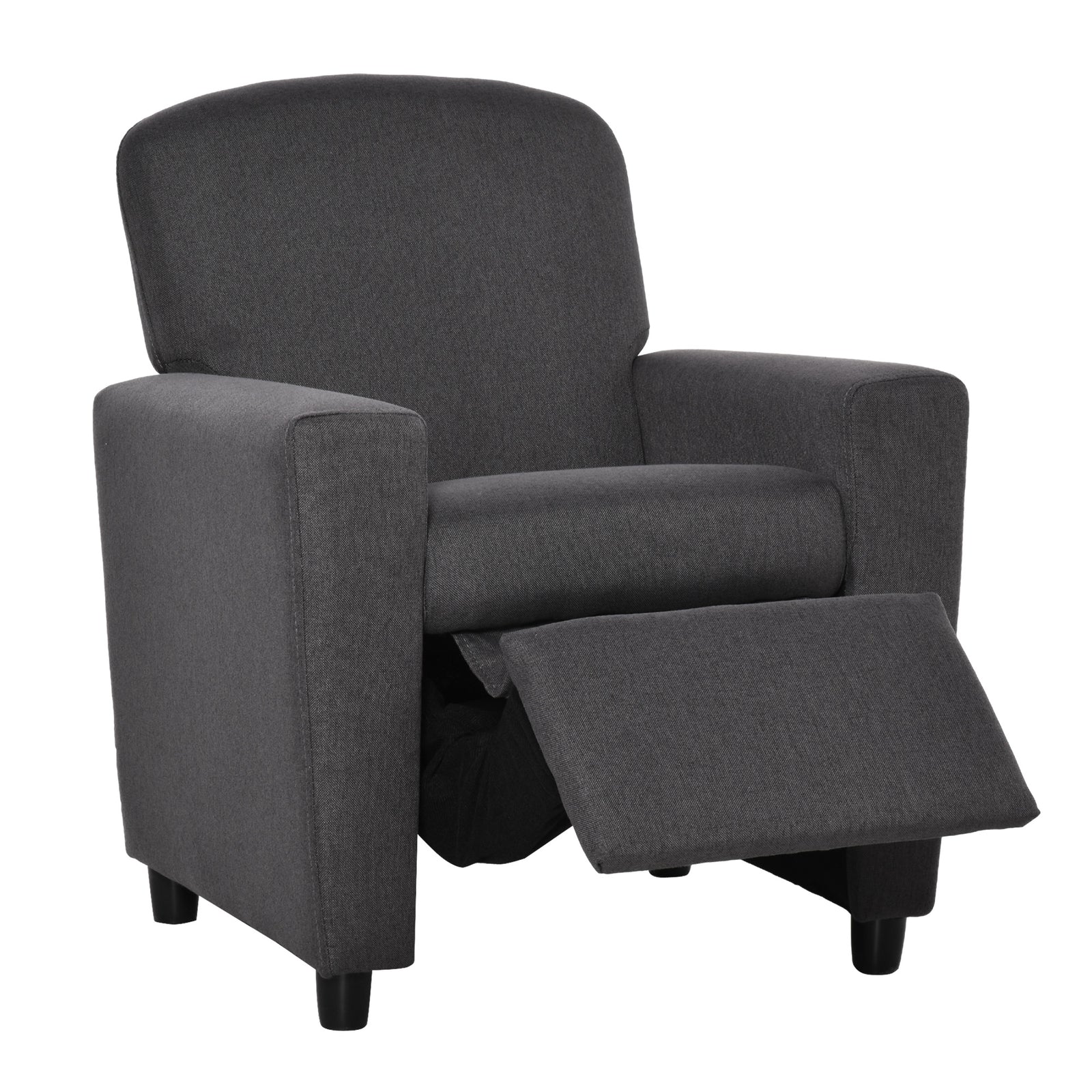 Kids Sofa With Footrest Linen Recliner Armchair Playroom Bedroom Grey