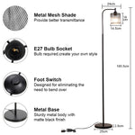 Breeins Industrial Metal Floor Light With Mesh Lampshade