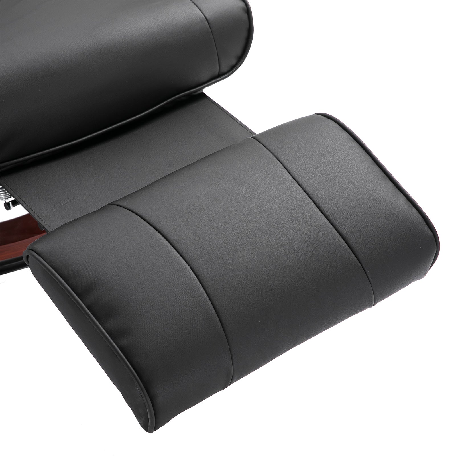 Ergonomic Office Recliner Chair Pu Leather Armchair Lounger | One Size | Black