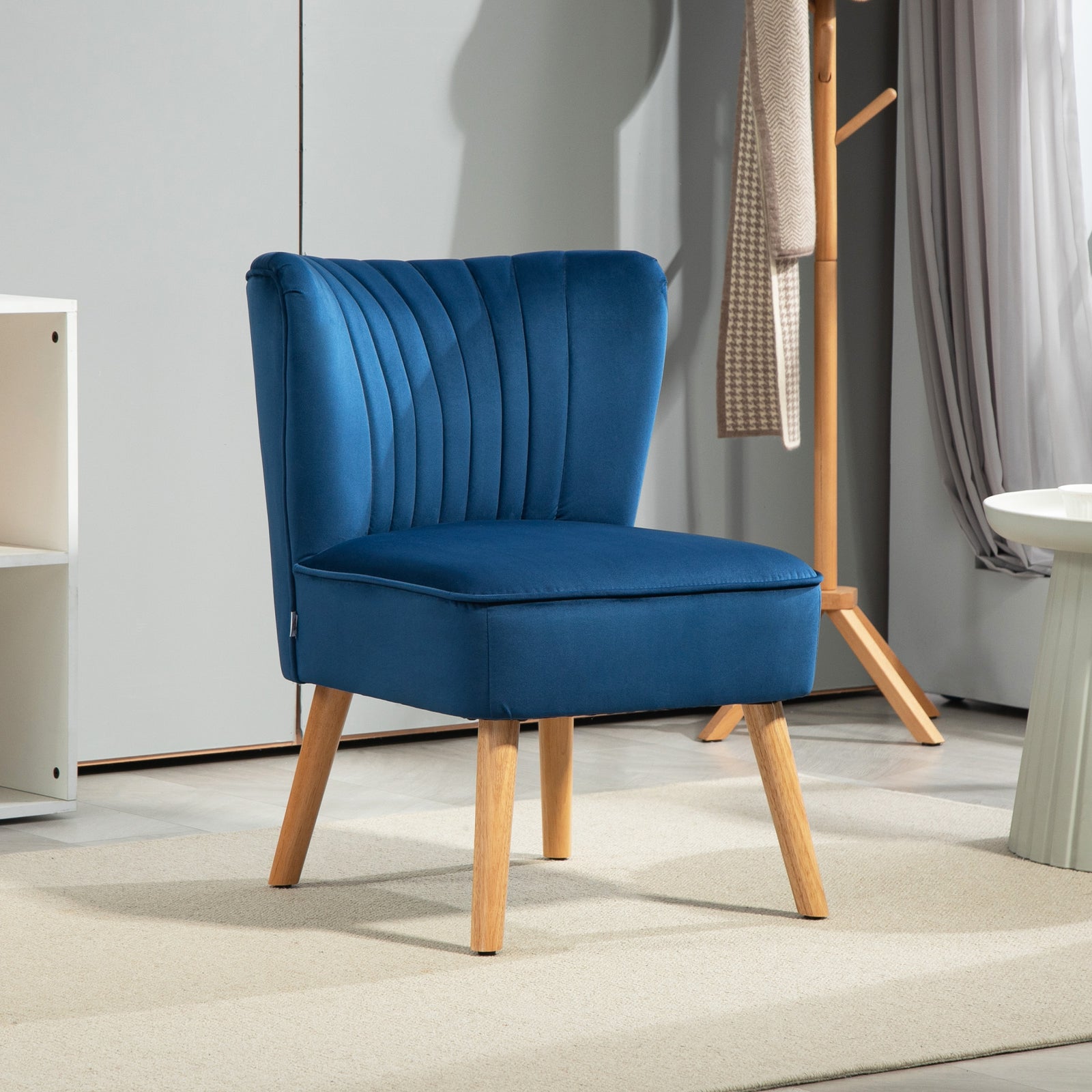 Velvet Accent Chair Occasional Tub Chair Living Room | One Size | Blue