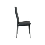 San Diego Marble Top Dining Table With Emily Leather Chairs | Black