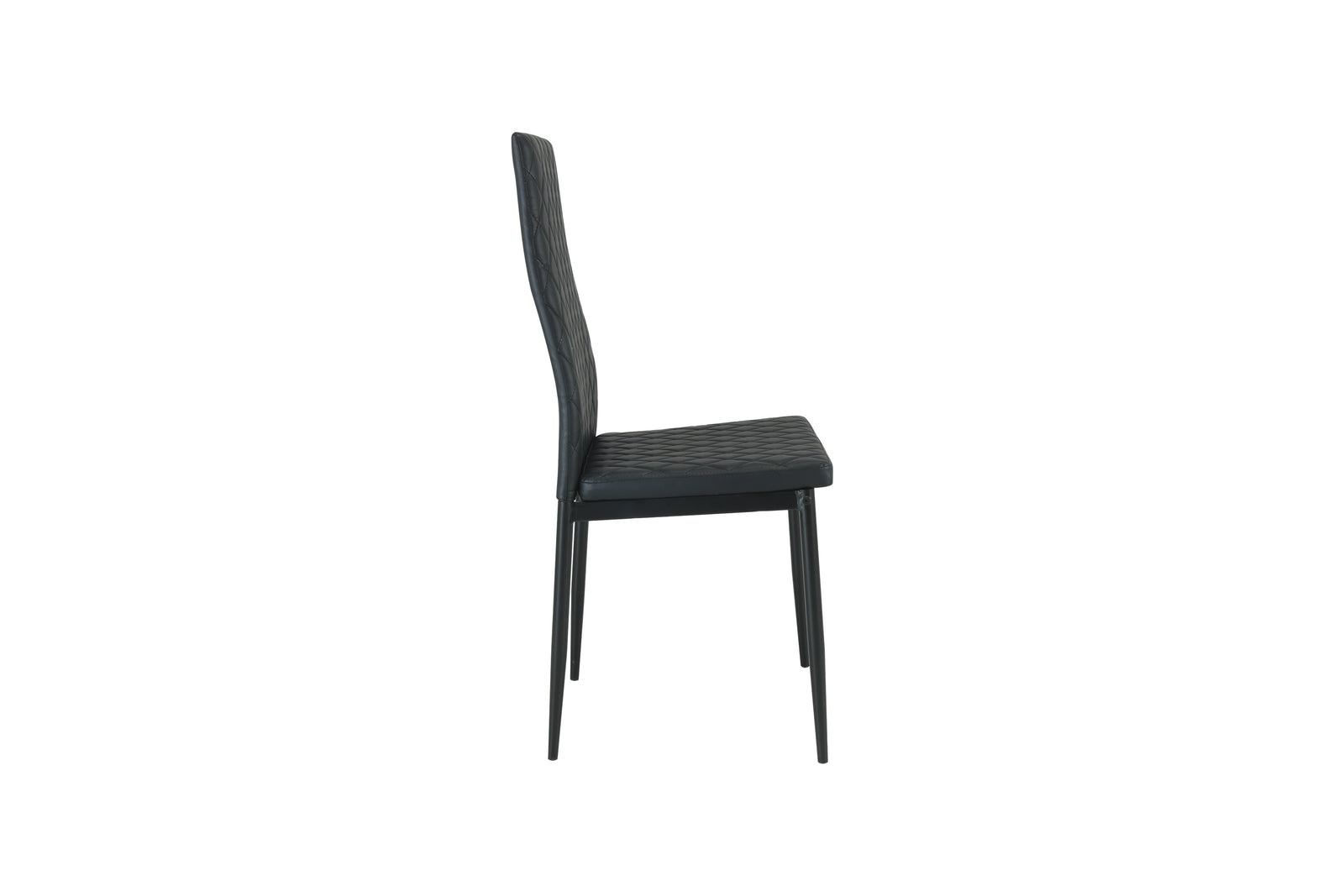 San Diego Marble Top Dining Table With Emily Leather Chairs | Black