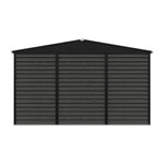 12 X 8ft Metal Storage Shed With Foundation, Double Sliding Doors & Vents, Weatherproof Outdoor Tool Shed For Garden Or Backyard