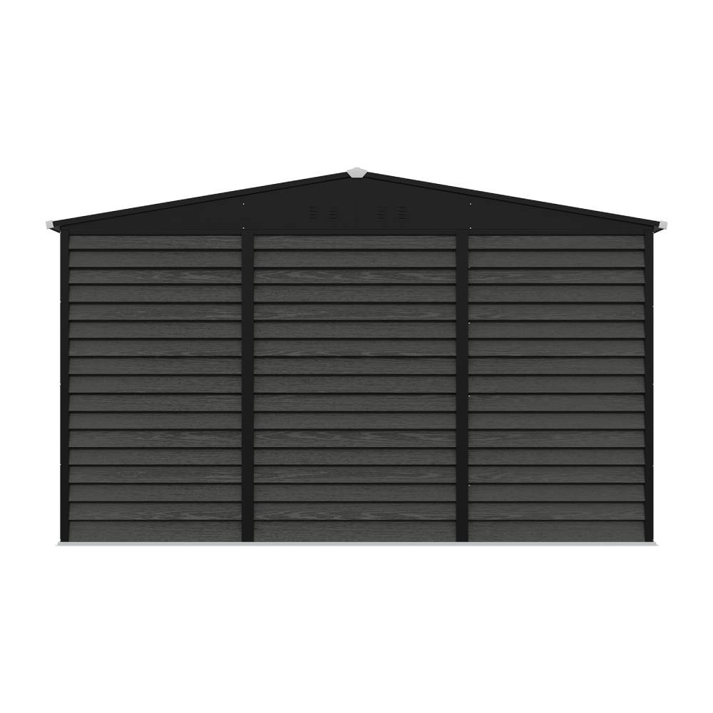 12 X 8ft Metal Storage Shed With Foundation, Double Sliding Doors & Vents, Weatherproof Outdoor Tool Shed For Garden Or Backyard