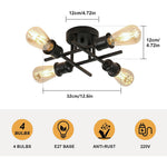 Bath Plus TB+ Modern Sputnik Industrial 4-light E27 Ceiling Lamp