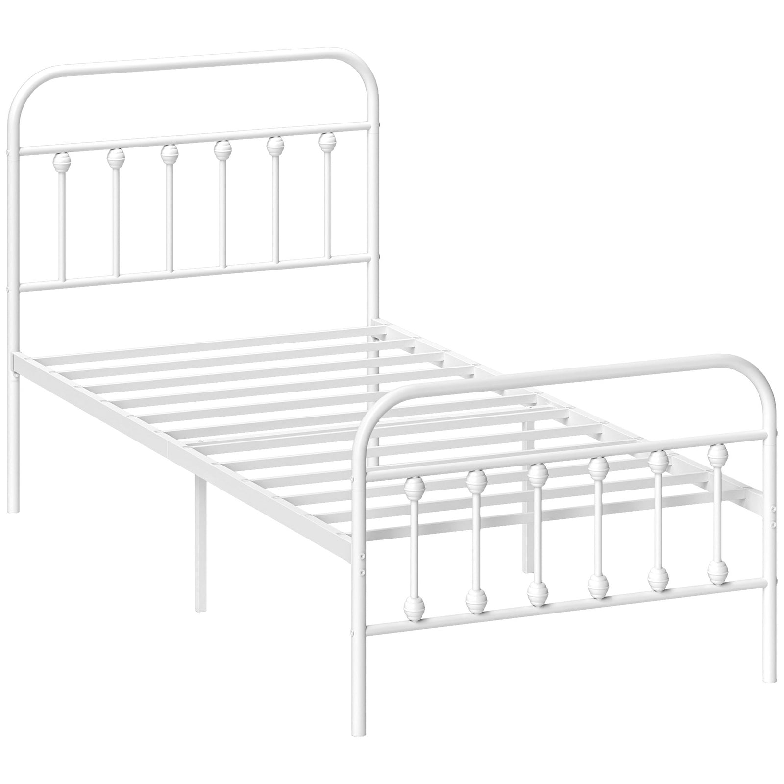 Single/double/king Metal Platform Bed Frame Underbed Storage | Single | White