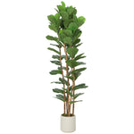 HOMCOM Artificial Fiddle Leaf Fig Tree With Solid Wood Trunks