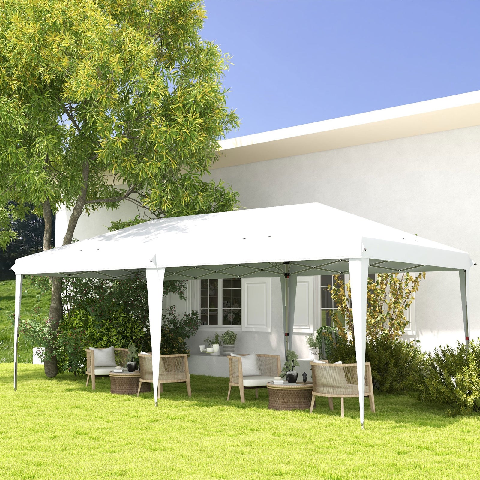 3 X 6 M Pop Up Gazebo Patio Party Event Heavy Duty Canopy | White