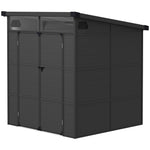 6 X 6ft Plastic Garden Shed With Windows And Air Vents | Dark Gray