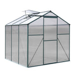 10 x 4/6/8/10 FT Green Aluminium Hobby Greenhouse With Openable Window | Medium | Clear