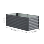 Rectangular Raised Garden Bed – Durable Steel Raised Planter With Safe Edges,160cm W X 80cm D X 60cm H,3 Support Bars | Grey