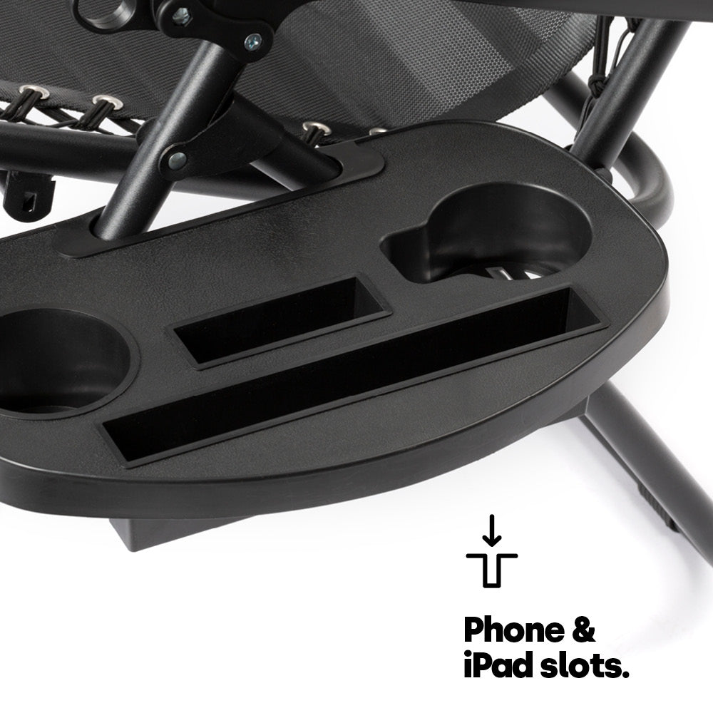 Fineway 2 Pack Chair Side Table Tray Drink Phone Tablet Holder