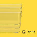 Livivo Set Of 3 Clear Multi Purpose Storage Tubs With Handles