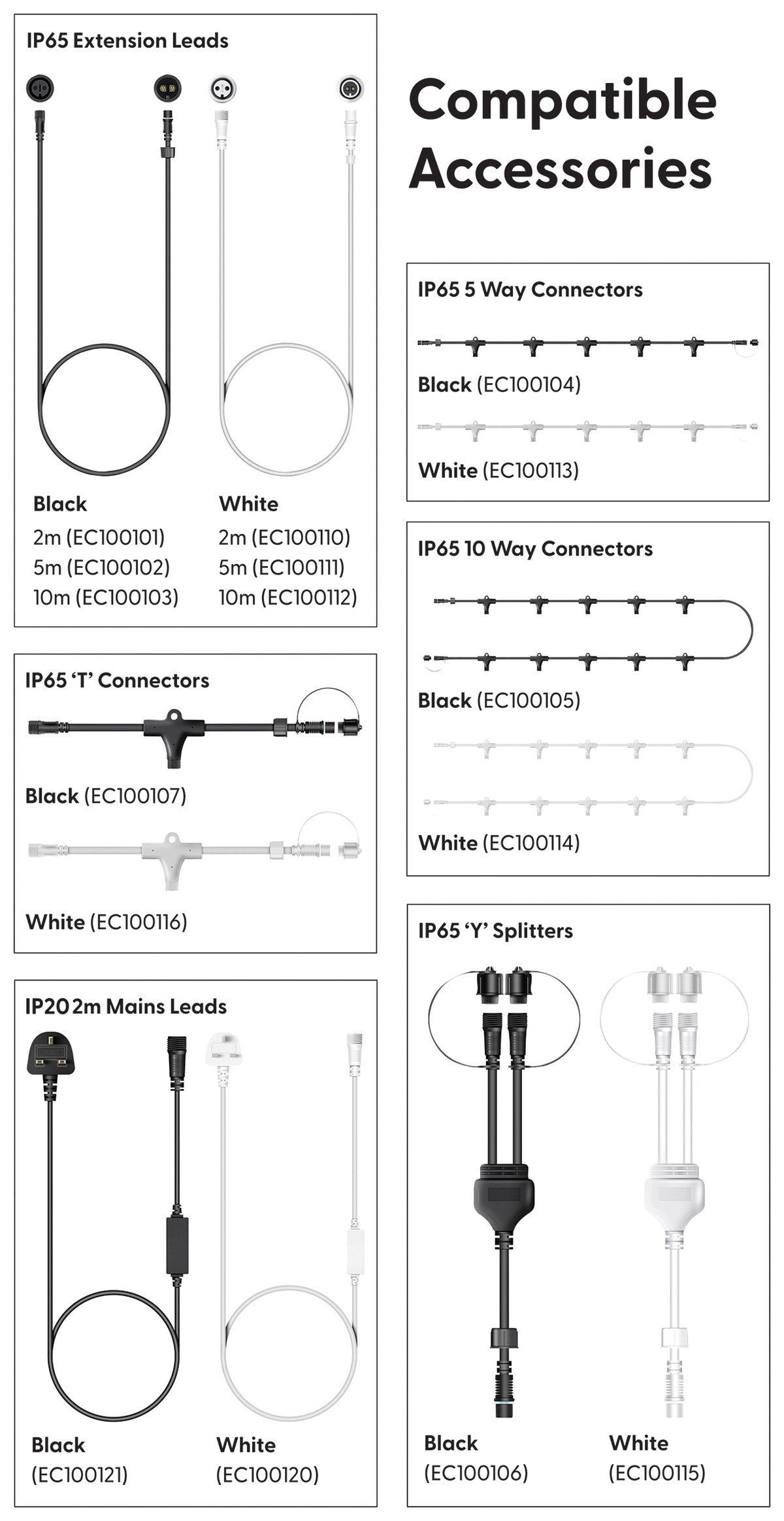 Eagle Connect Led String Lights White Rubber Cool White