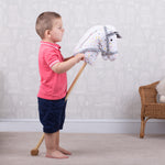 Wooden Patterned Hobby Horse, Easy Grip Handles, 96cm Tall