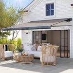 Diy Retractable Canopy With Remote Controller For Patio | Medium | Light Grey