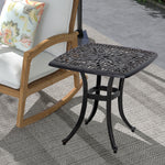 Cast Aluminium Bistro Table W/ Umbrella Hole | Bronze