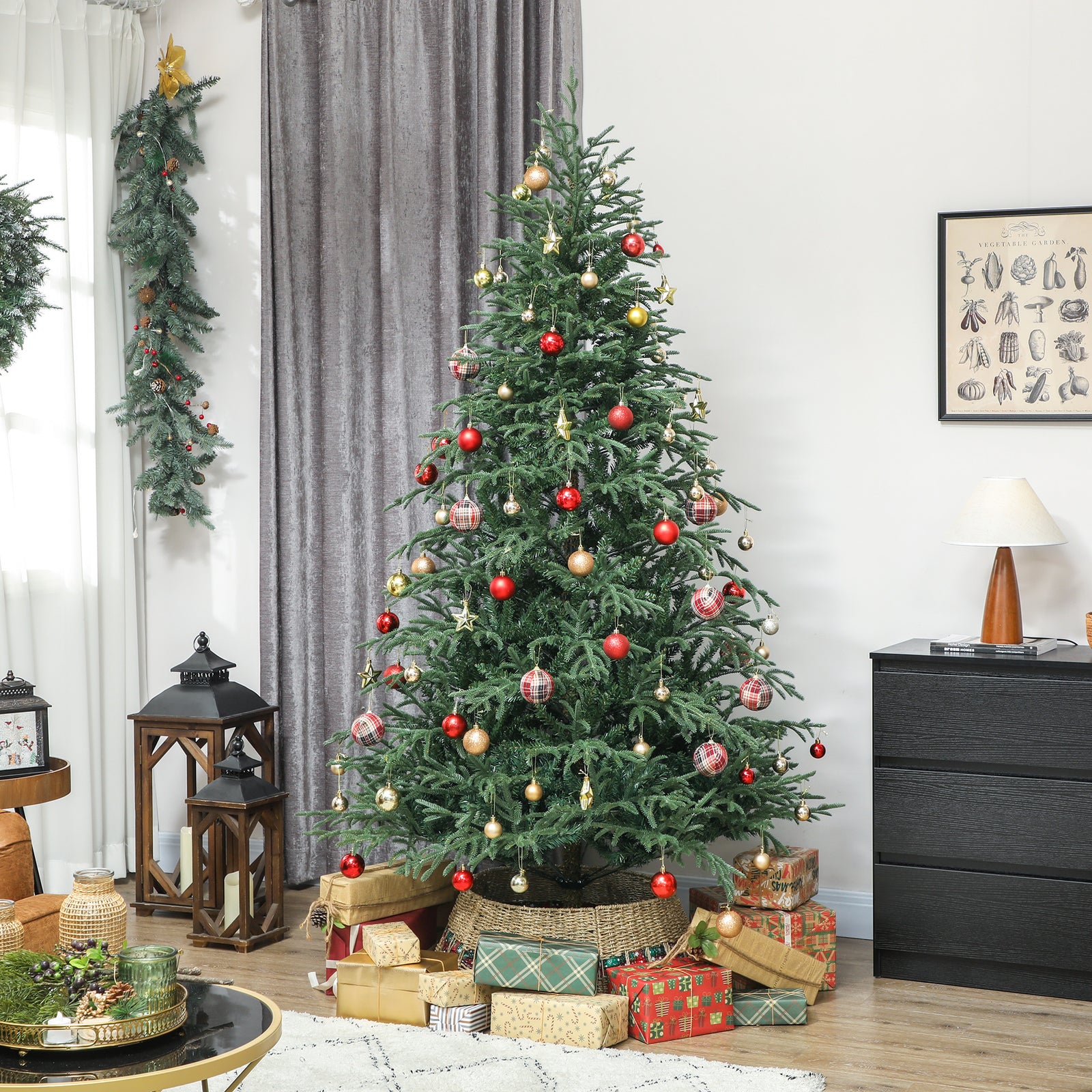 Christmas Tree, Full Spruce Xmas Tree, Easy Assembly | 7ft | Green