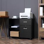 Filing Cabinet Mobile Printer Stand Drawer For A4 Size Files | One Size | Black