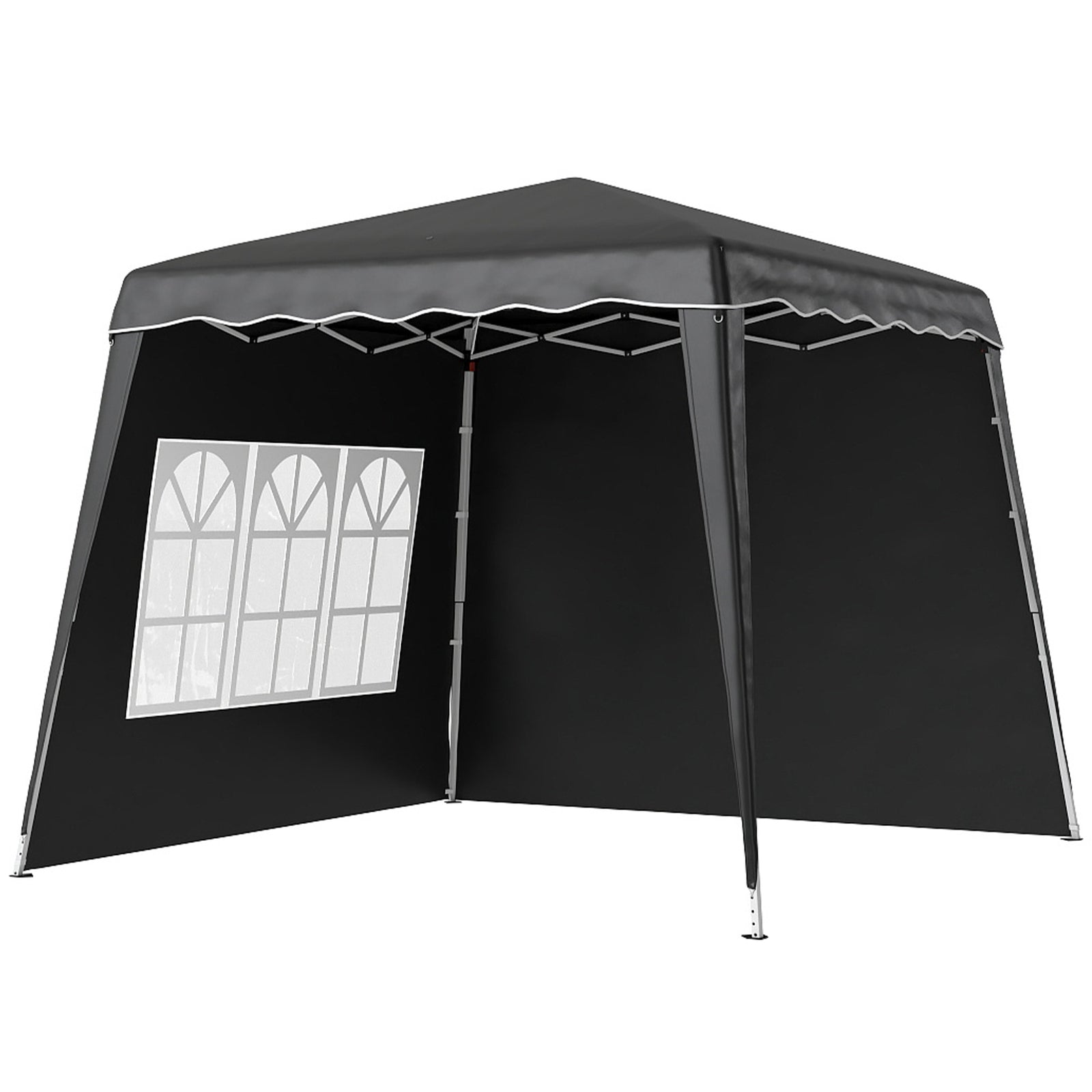 2.4x2.4m Pop Up Gazebo With 2 Sidewalls And Carry Bag | Black