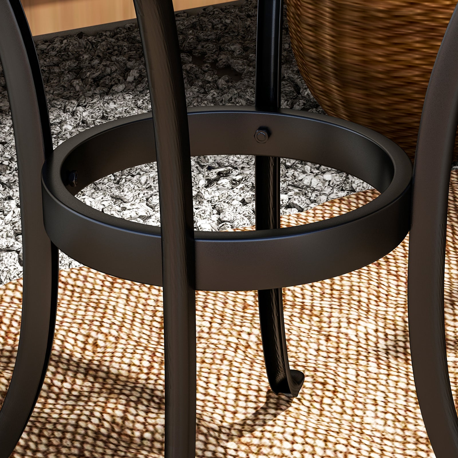 60cm Round Hollow Top Design Side Table W/ Cast Aluminum