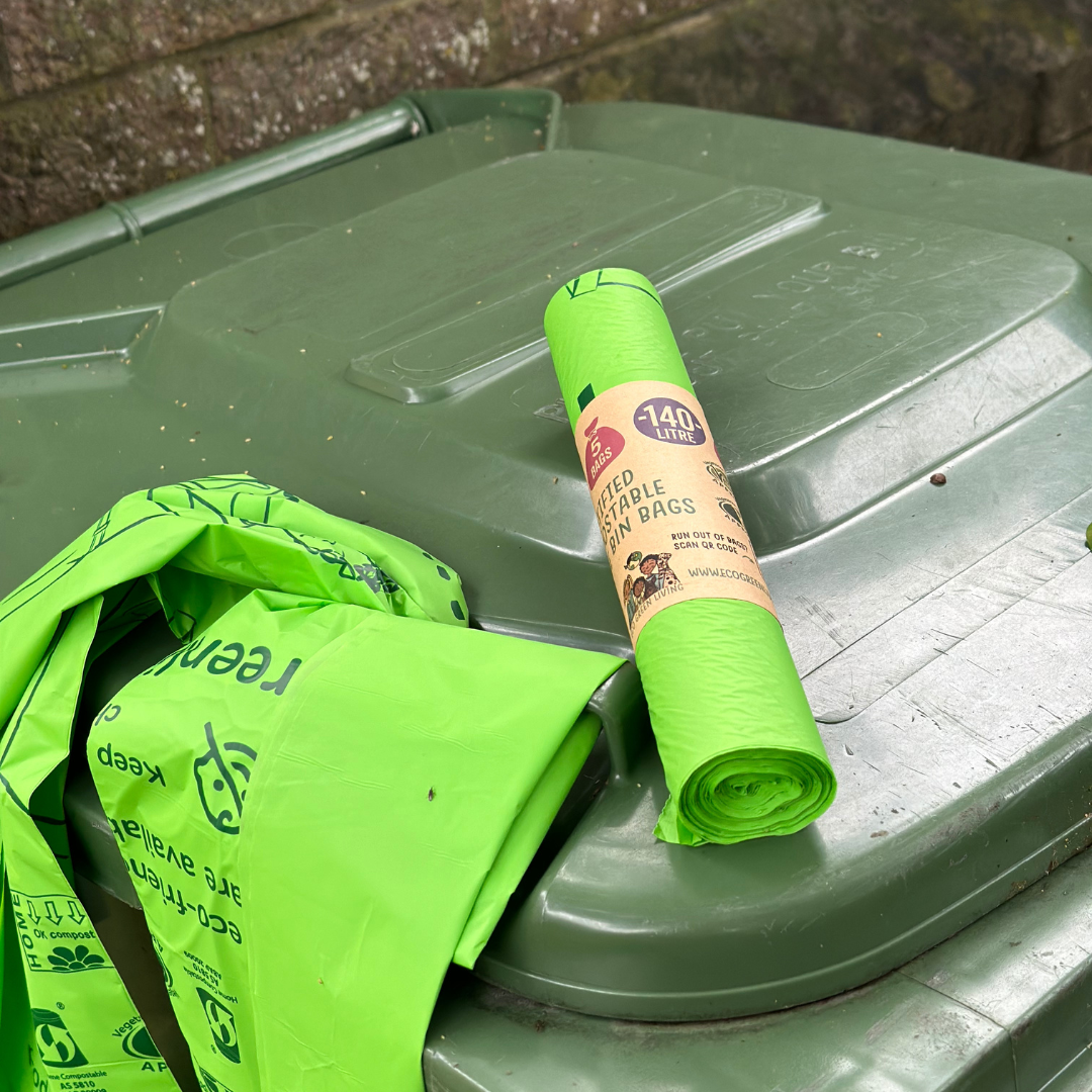 Eco Green Living 140 Litre Compostable Wheelie Bin Liners  4 Rolls Of 5 Bags (20 Bags Total)
