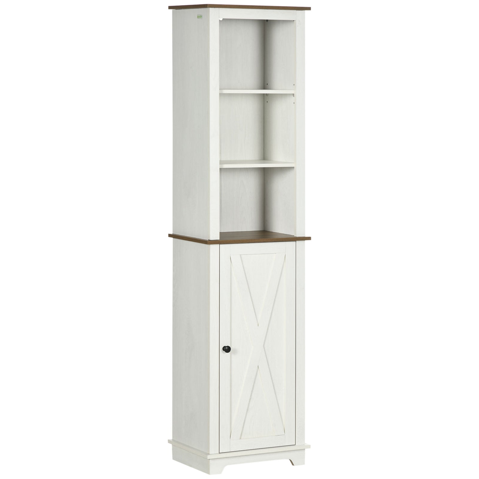 Tall Bathroom Cabinet Storage Cupboard With Door, Adjustable