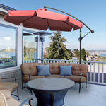 2.7m Cantilever Parasol Banana W/ Crank Handle | Red