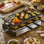 Electric 2-in-1 Raclette Grill And Fondue - 8 Person