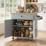 Kitchen Island With Drop Leaf, Rolling Kitchen Storage Trolley | Grey