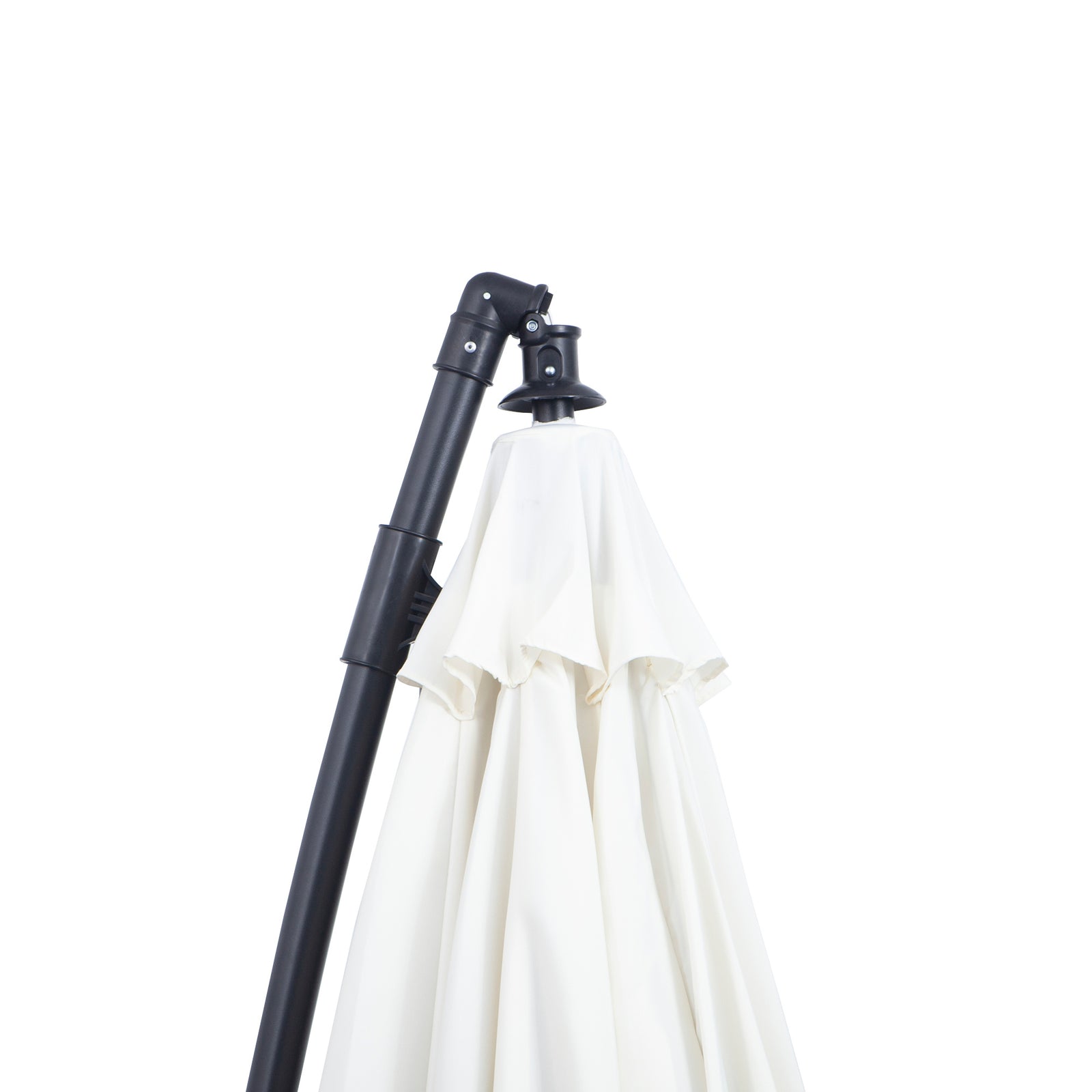 3m Cantilever Shanghai Parasol W/ Crank & Cross Base | White
