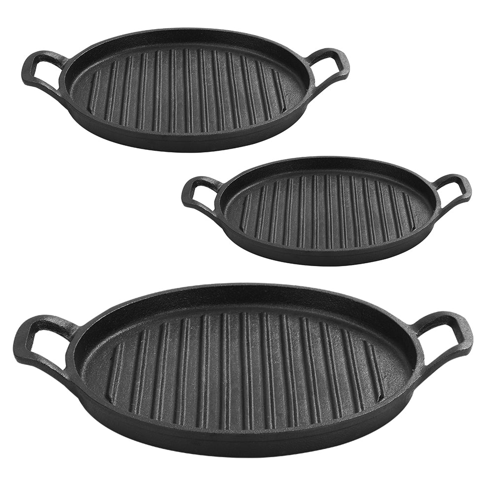 24/28/31cm Dia Pre-seasoned Cast Iron Frying Pan With Double Handles | Large