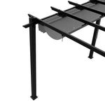 3m X 6m Aluminium Pergola With Retractable Roof,pu-coated Water-resistant Canopy,black Frame Patio Shelter For Garden, Backyard | Grey