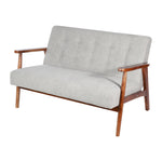 ufted Fabric Sofa with Walnut Wood Frame, Grey 2-3 Seater, High-Density Cushion, Classic Living Room Accent