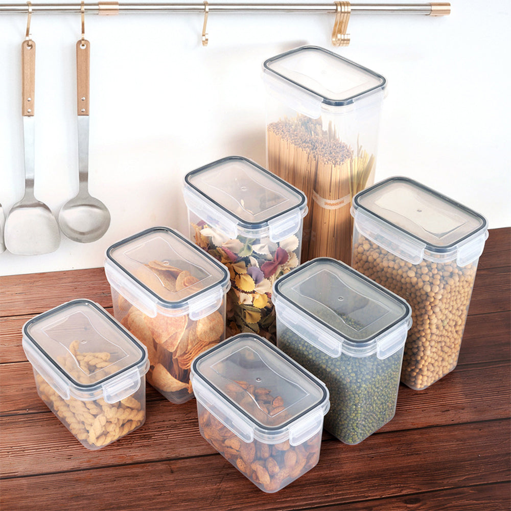 Kitchen Storage Containers For Dry Food | Set of 7 | Transparent