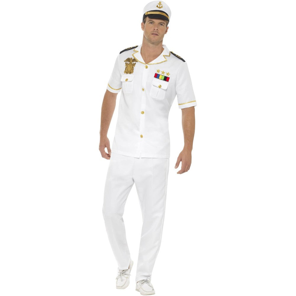 Deluxe Captain Costume, Short Sleeve | Medium