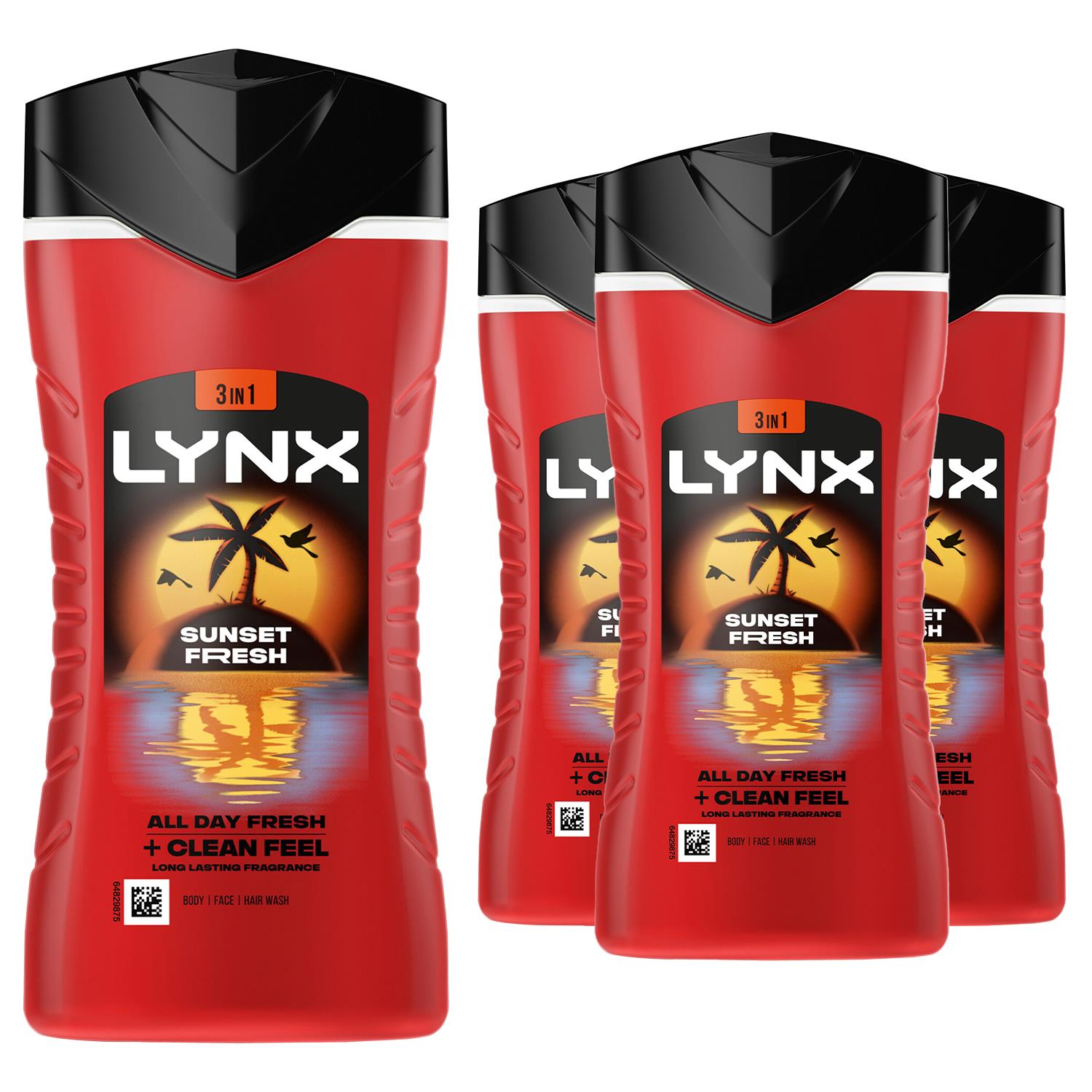 Men Sunset Fresh 3 In 1 Body Wash With Lasting Fragrance 225ml | Set-of-3