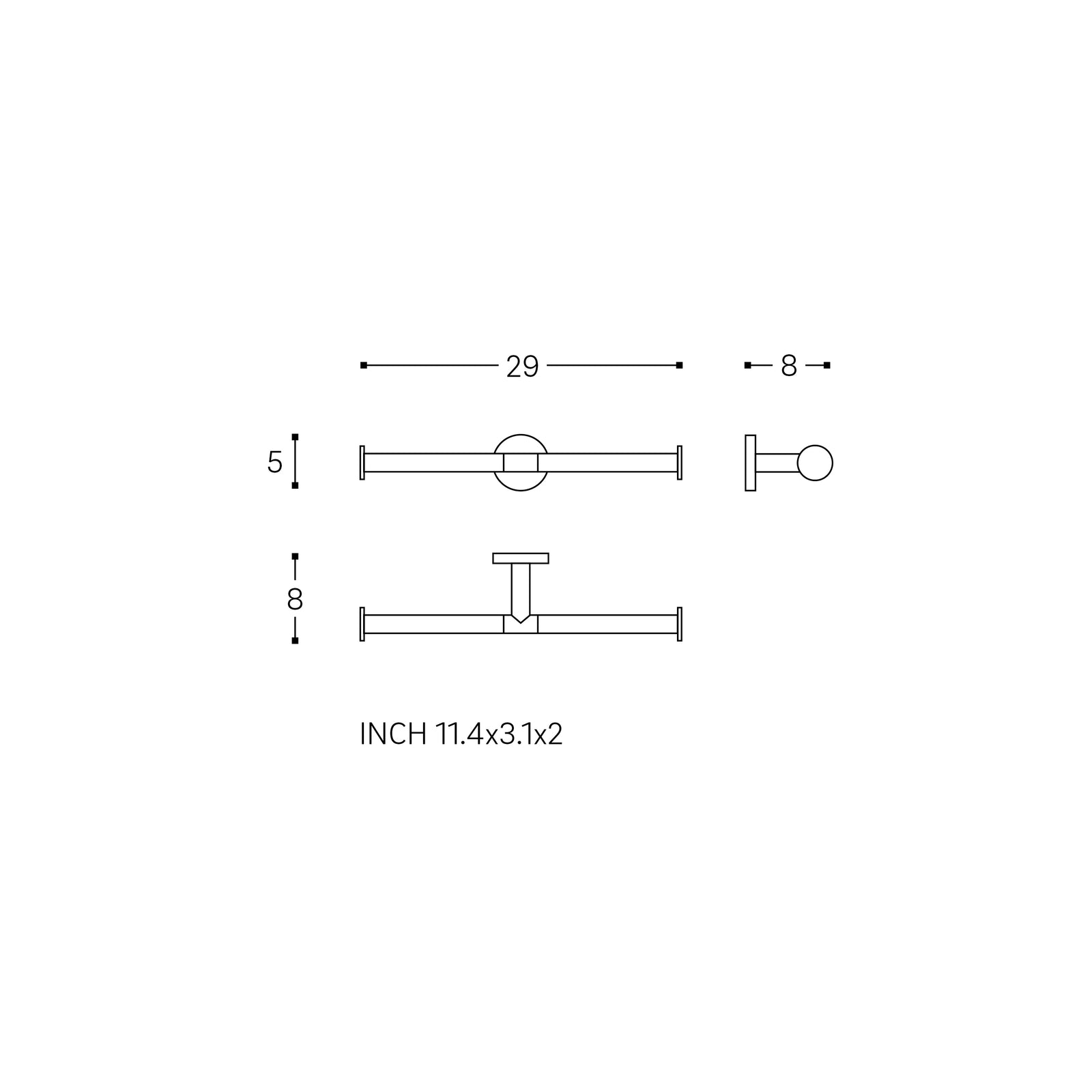 Double Toilet Roll Holder, Matt Black, Hidden Fixings, Start Collection