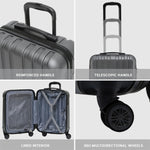 55x40x20cm Lightweight Luggage Overhead Cabin Hard Shell Cabin Suitcase 60+ Airlines Approved - Carry On Case - 4 Wheels | Cabin | Anthracite
