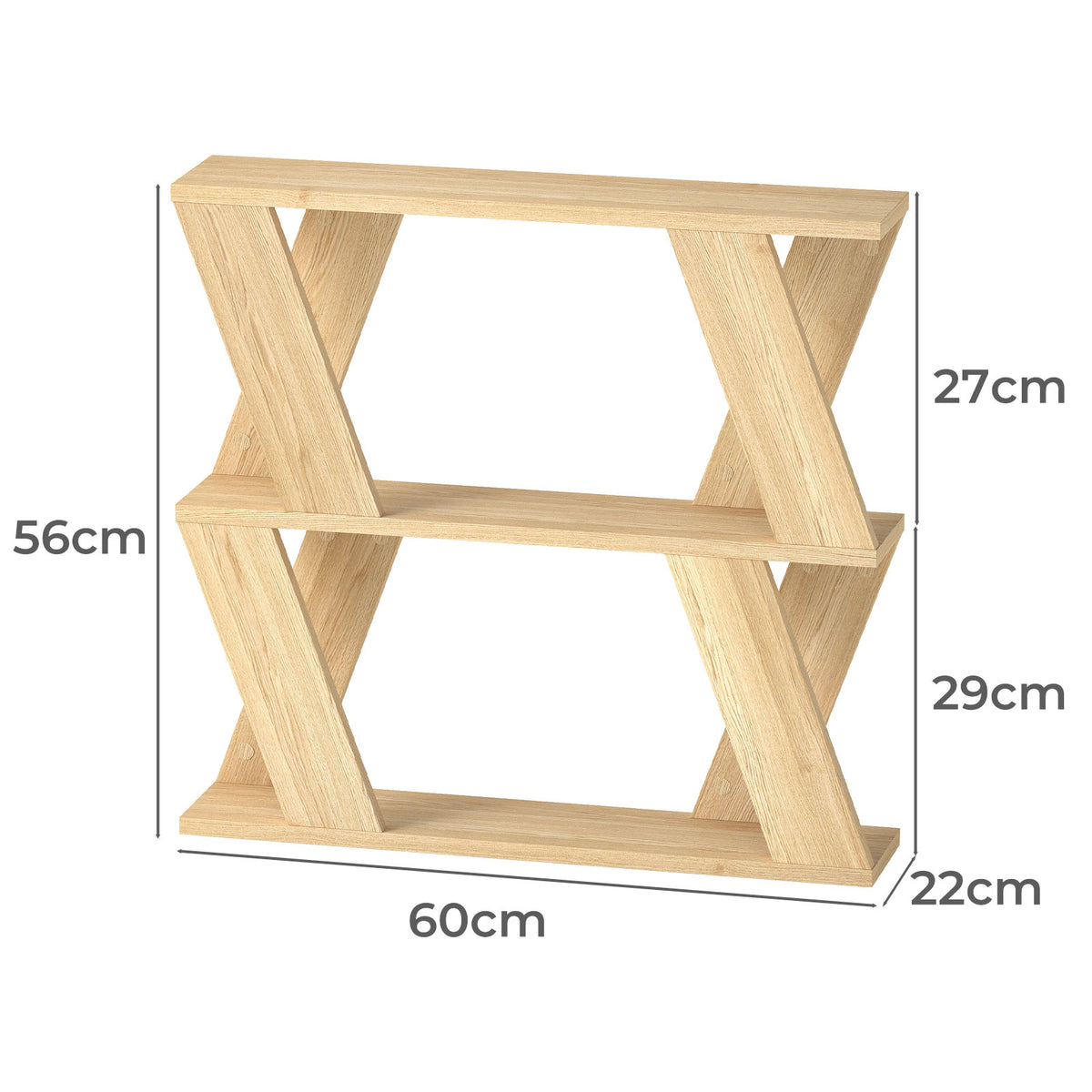 Levede Slim Side Table With Storage Shelf Sofa End  Accent Table Wooden 2 Tier
