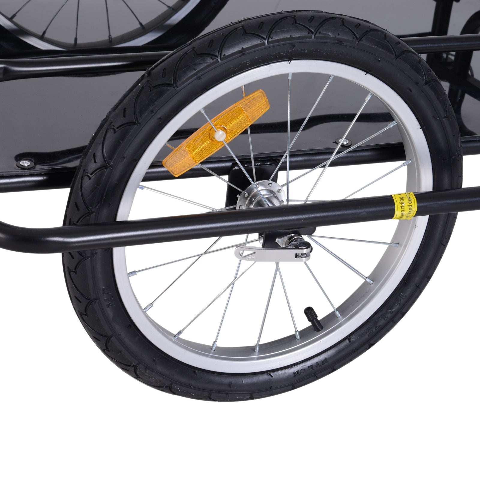 Folding Bicycle Cargo Cart With Hitch Black