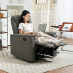 Recliner Armchair With Spring Cushion Adjustable Leg Rest
