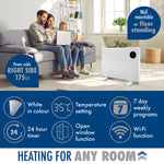 Wifi Smart Electric Radiator Panel Heater White Wall Mounted Or Floor Standing Bathroom Safe Timer And Thermostat | 1000w | White