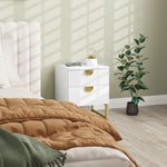 HOMCOM Bedside Table With 2 Drawers, Modern Side Table